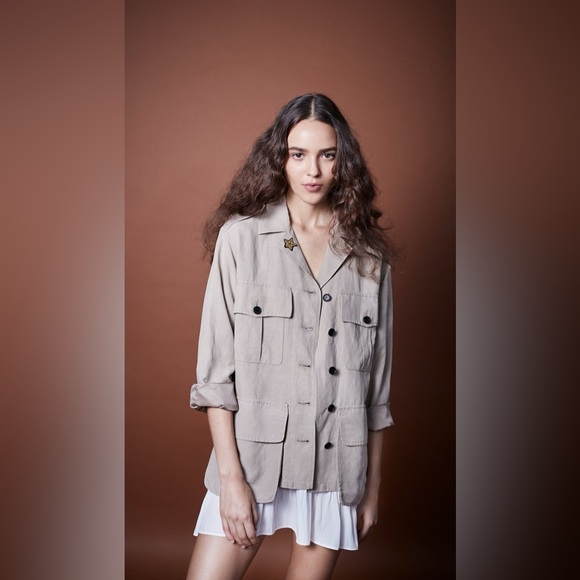 SMYTHE BELLOWS ARMY JACKET - STONE Size XS - Picture 7 of 7